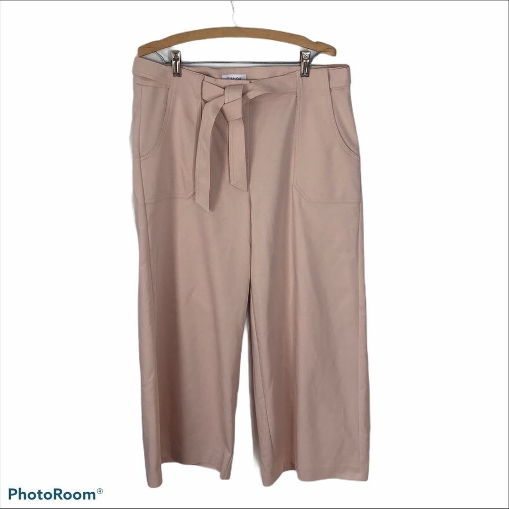 Calvin Klein Paperbag Pants Pink Belted NWT Sz 12